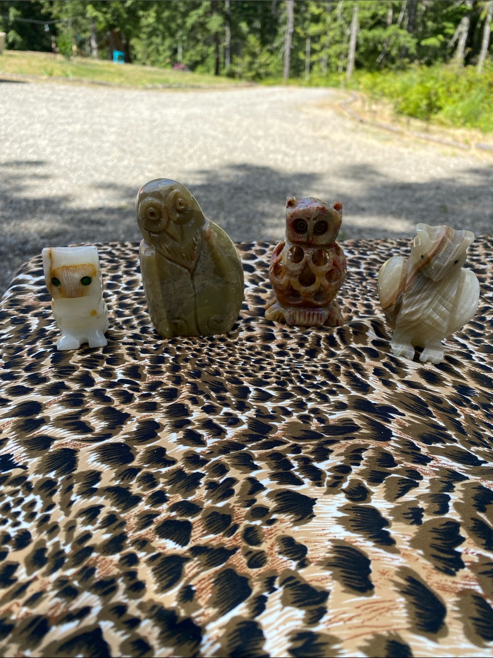 Small Pets Natural Stone Owl Figurine Set